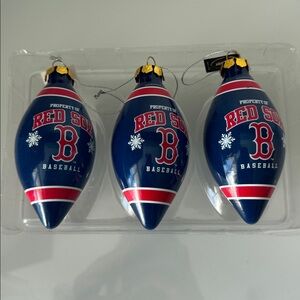 Official MLB Red Sox Ornaments Set of 3
